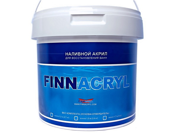 Купить жидкий акрил FINNACRYL для реставрации ванн в Москве