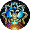 Голограмма наклейка круглая Орел 1