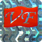 Квадратная защитная голограмма наклейка с красным логотипом
