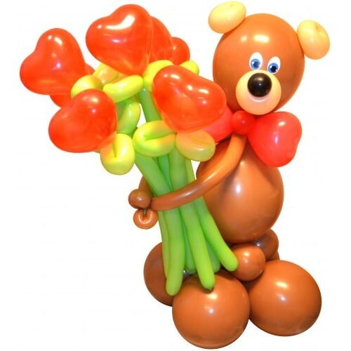 Медвежонок с букетом из шаров