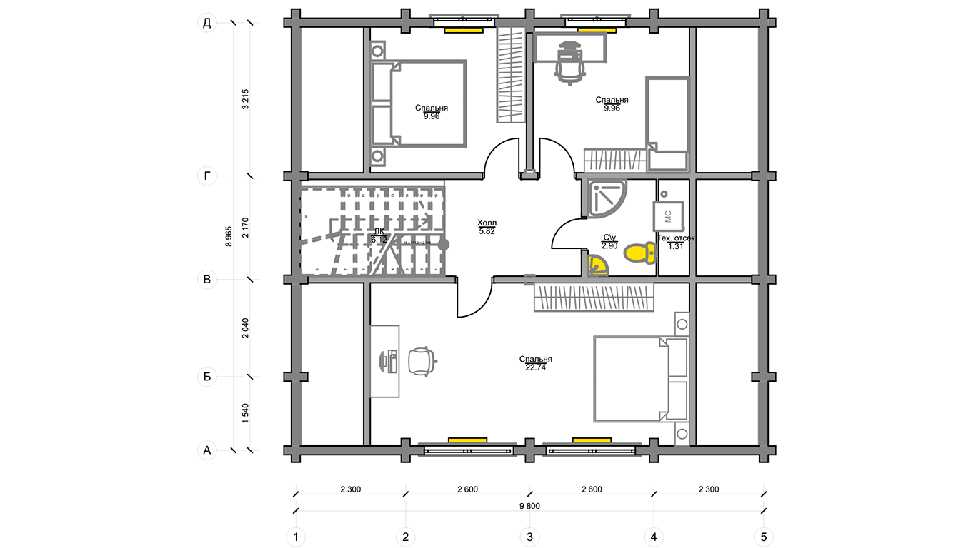План второго этажа Frankfurt 1.0 (Дом Франкфурт) 