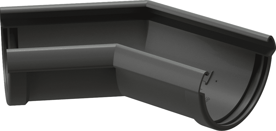 Угол жёлоба универсальный 135° ⌀141 мм Docke Lux, Графит (RAL7024)