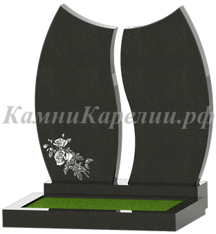 Вертикальный парный памятник фигурной формы изготовлен из карельского гранита, карельский гранит