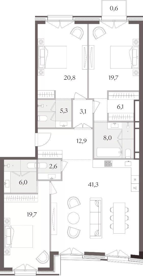 Планировки 3-комнатных квартир