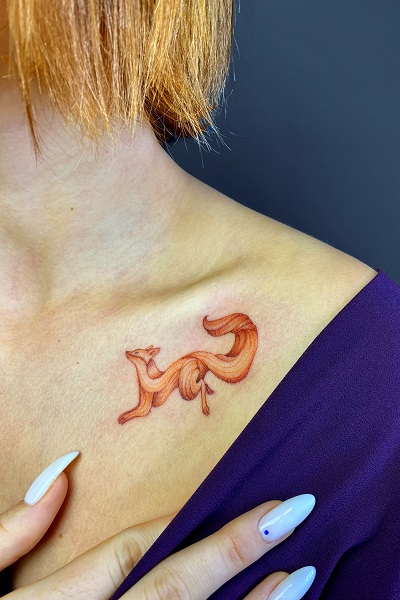 татуировка лиса цветная в Новосибирске