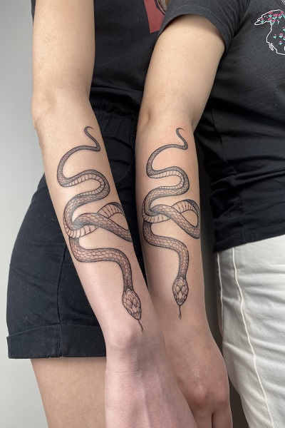парная татуировка змеи Новосибирск