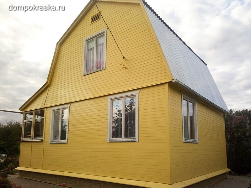 Перекраска каркасного дома в Туле в желтый цвет