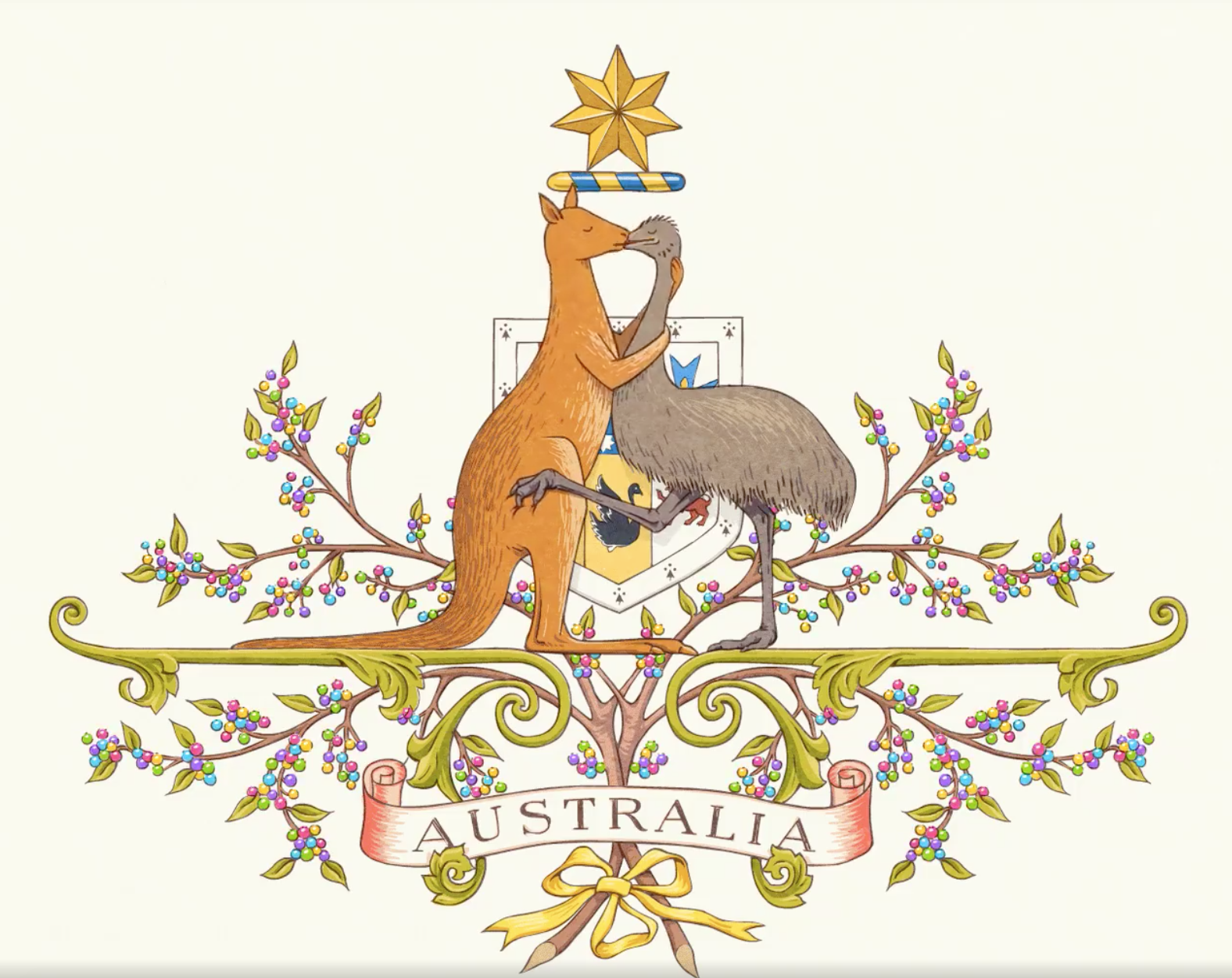 Какие животные изображены на государственном гербе Австралии?