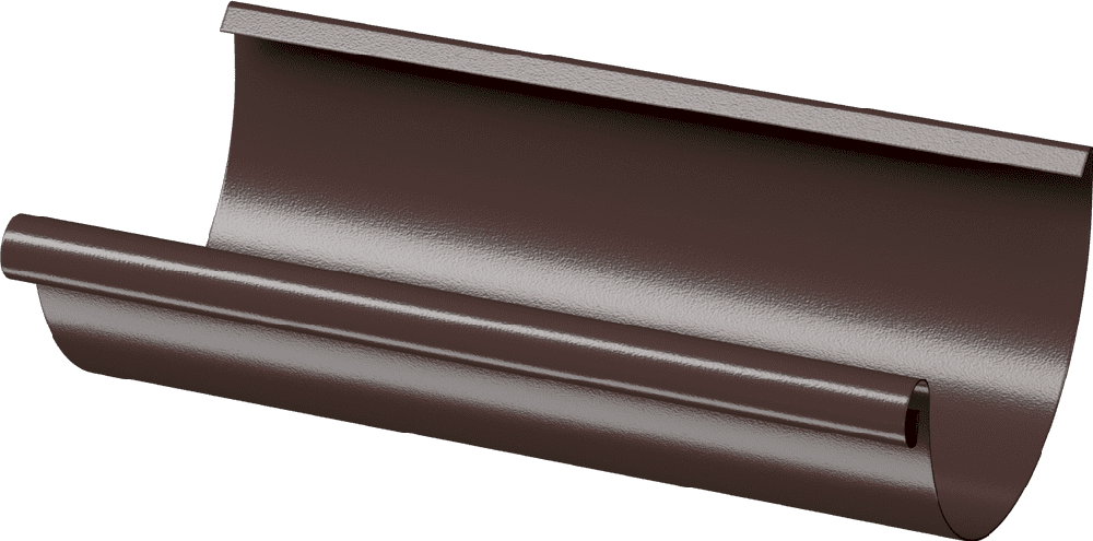 Жёлоб водосточный ⌀125 мм Docke Stal Premium 3000 мм, Шоколад (RAL8019)