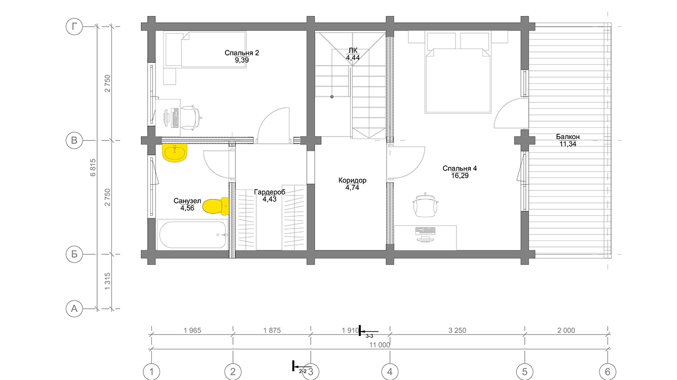 План второго этажа Ingolstadt Rahmenhaus (Каркасный дом Ингольштадт)