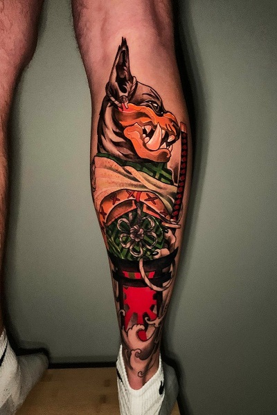татуировка кот самурай Новосибирск