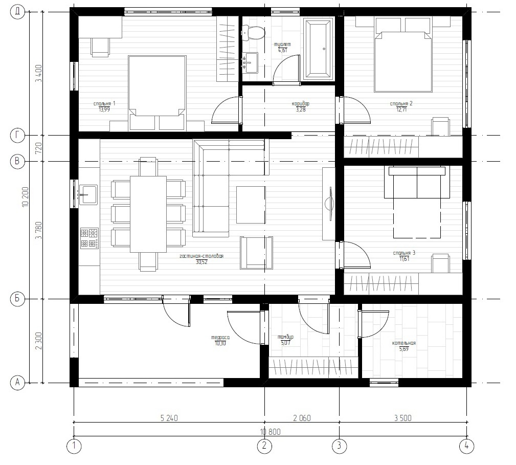 Каркасный дом HAUS 100-2