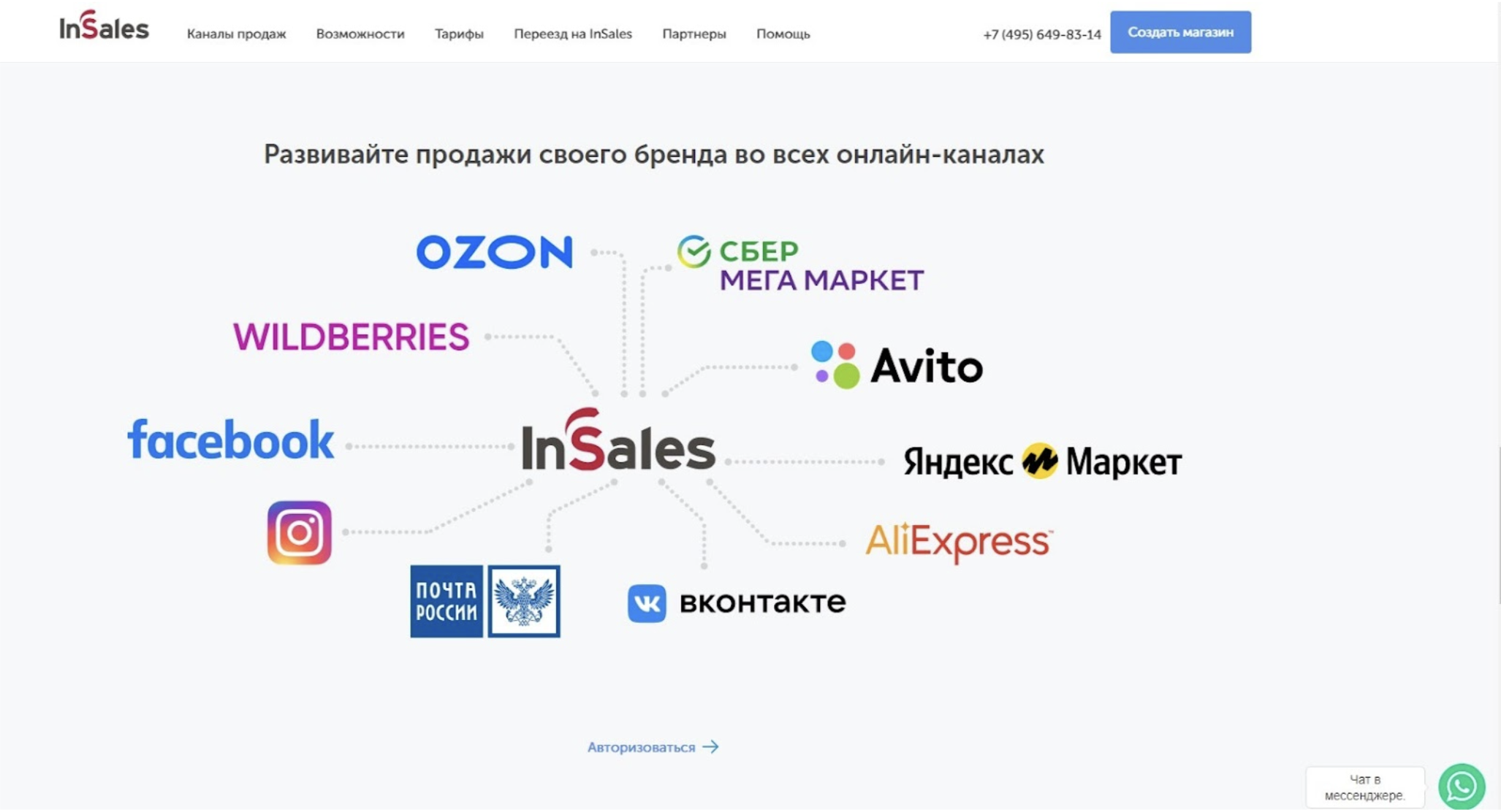 Основные партнеры и интеграции e-commerсe платформы Insales на российском рынке