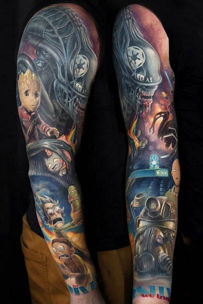 татуировка фотография эскиз мужская на руке рыцарь