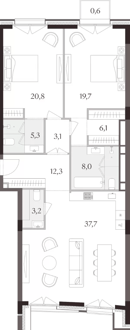 Планировки 2-комнатных квартир
