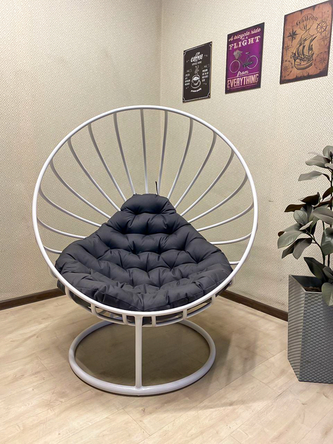 Напольное кресло Футура белое с черной подушкой