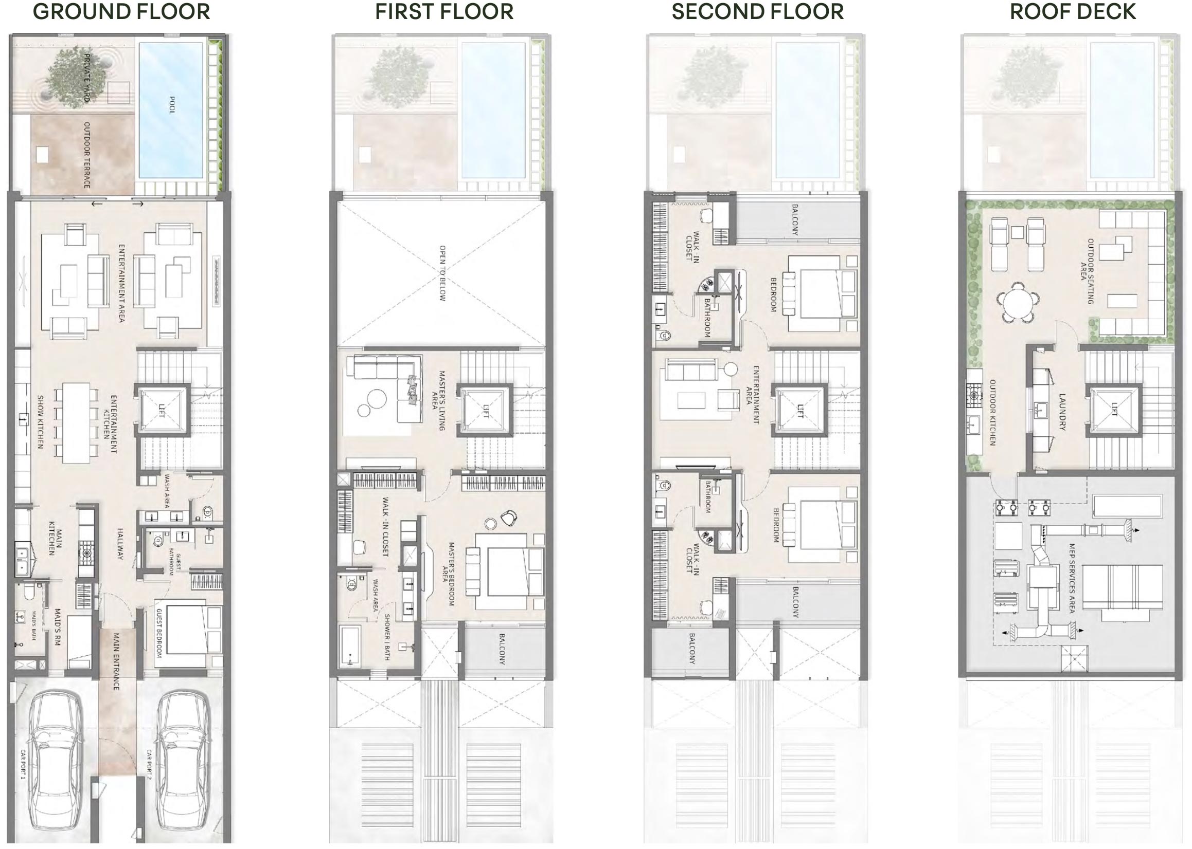 Floor Plans of MAG Central City Parks Townhouses