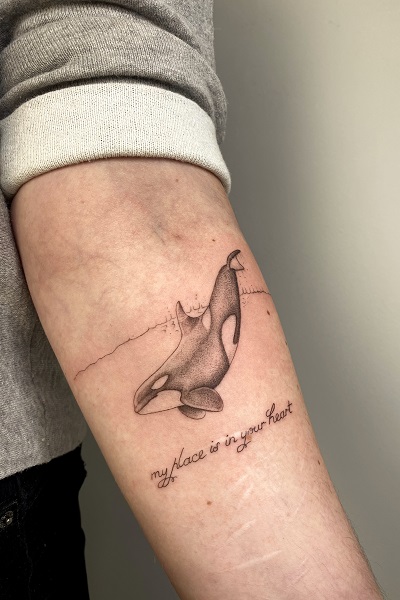 татуировка дельфин графика Новосибирск
