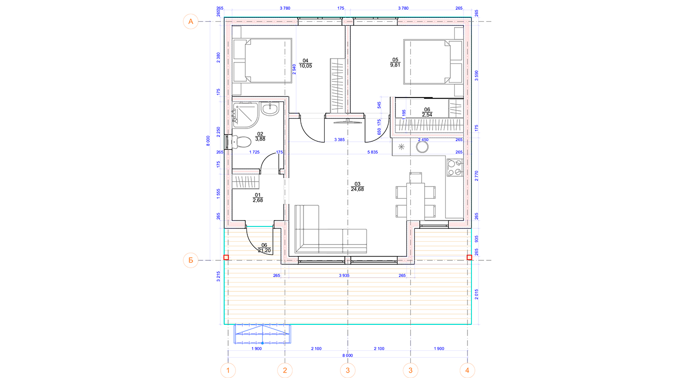План первого этажа Mainz (Каркасный дом Майнц)