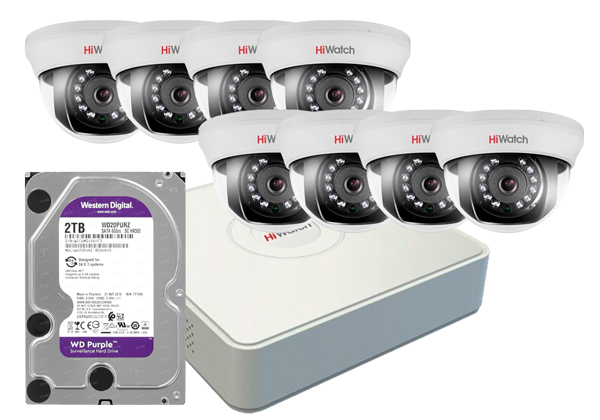 Комплект видеонаблюдения "Средний склад", 8 камер DS-T101, видеорегистратор DS-H108G