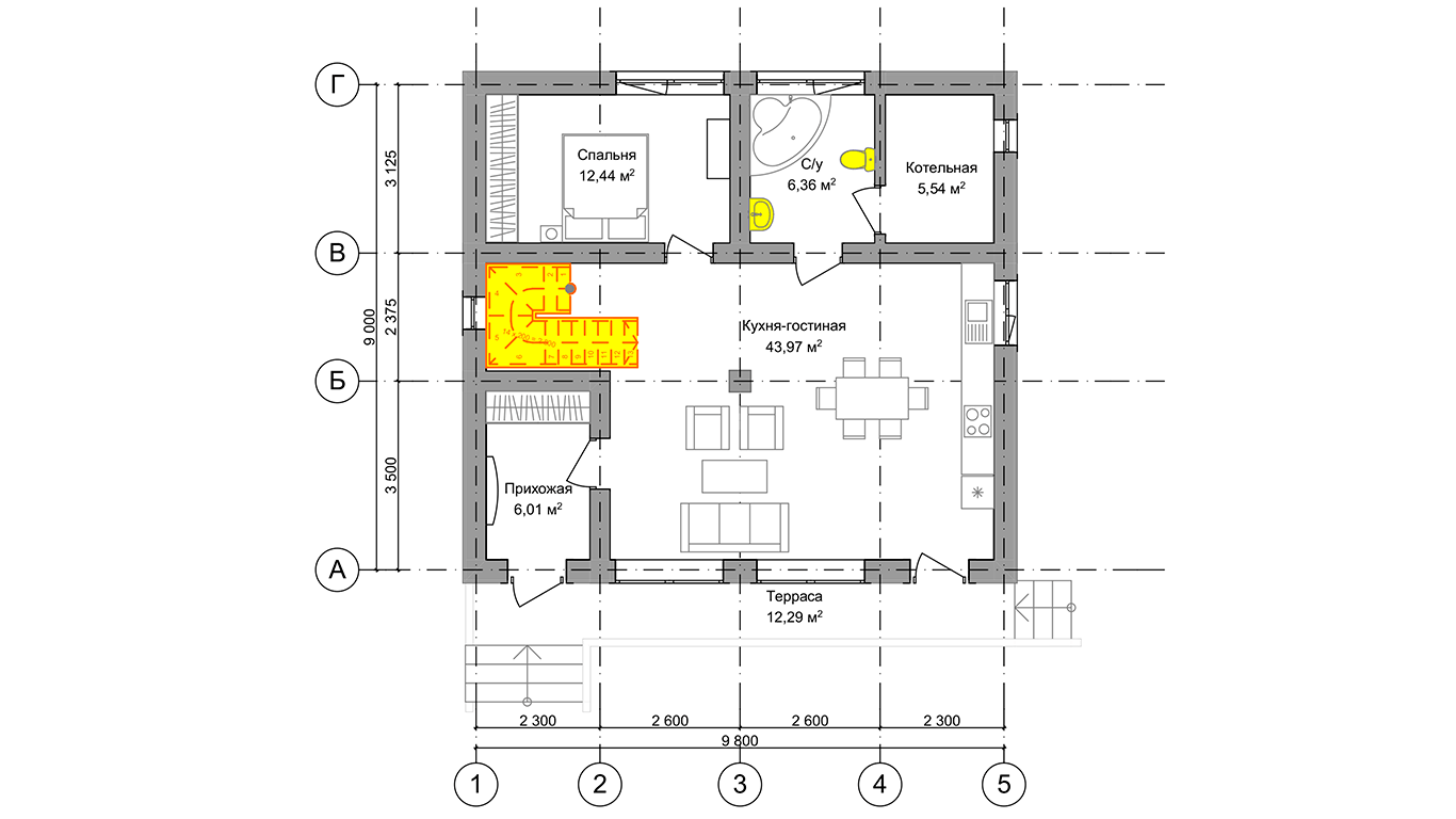 План первого этажа Frankfurt 2.0 (Дом Франкфурт)