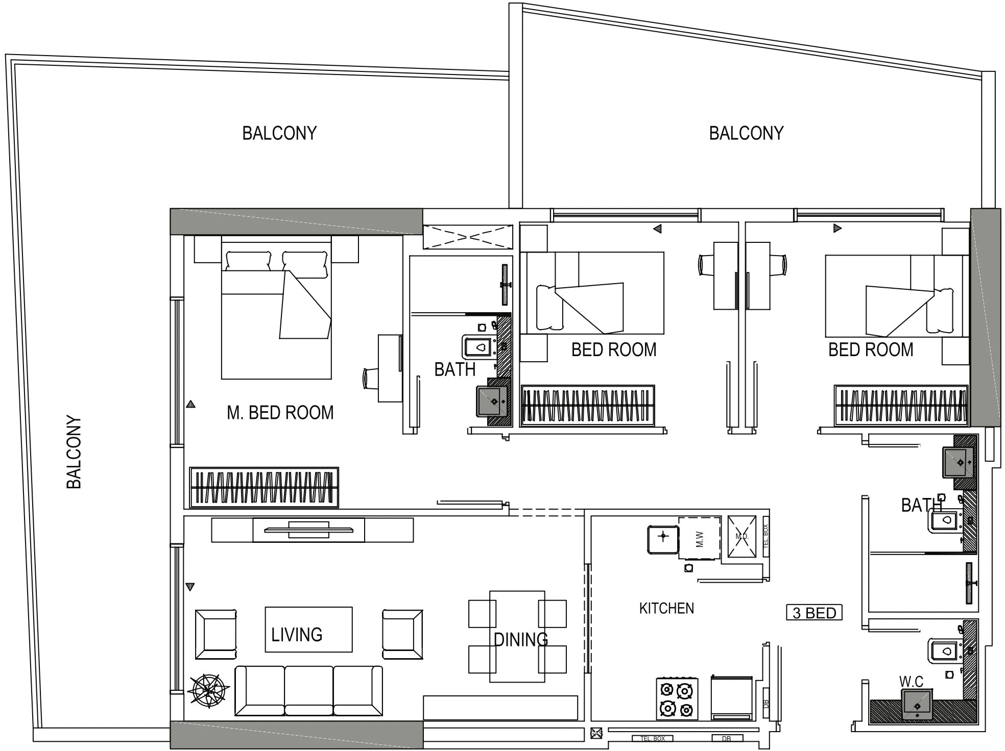 Binghatti Creek Floor Plans of Apartments