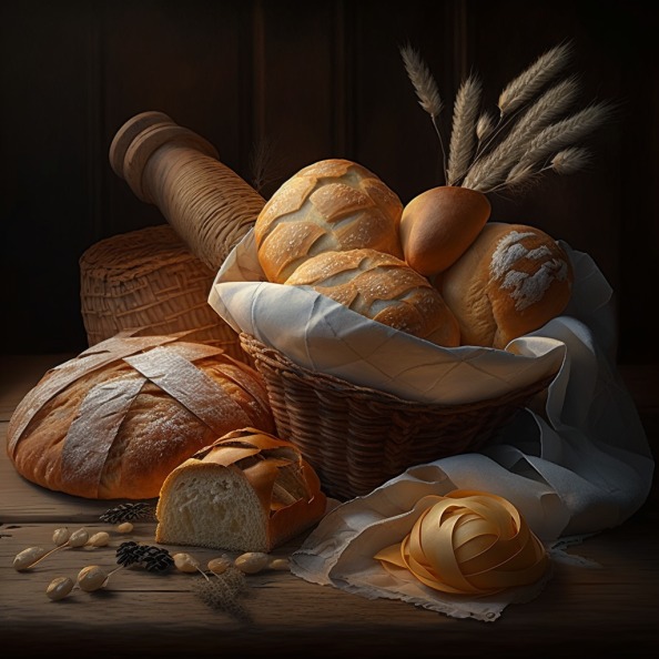 Свежеиспечённый хлеб на столе