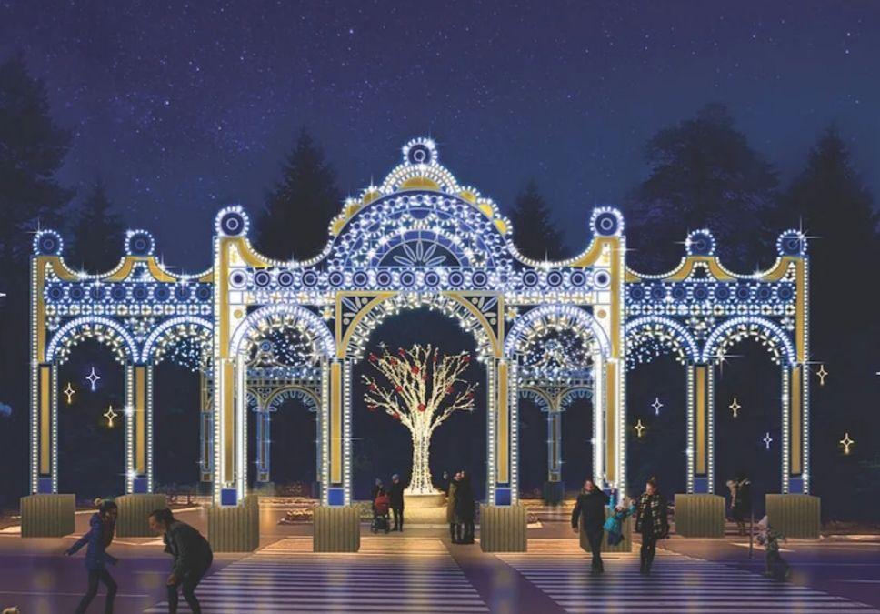 Новогодние светящиеся ворота
