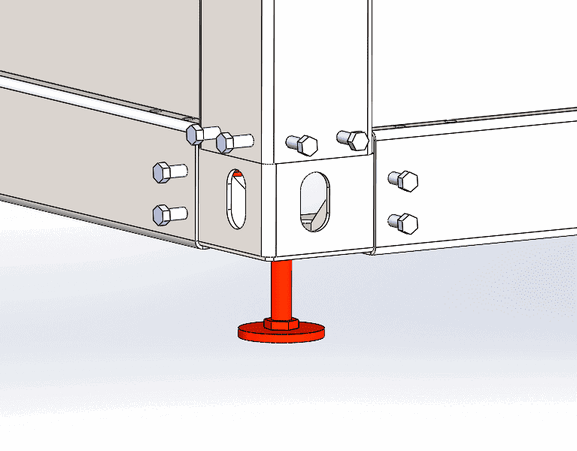 Регулируемая опора каркаса Регулируемая опора модульного гаража
