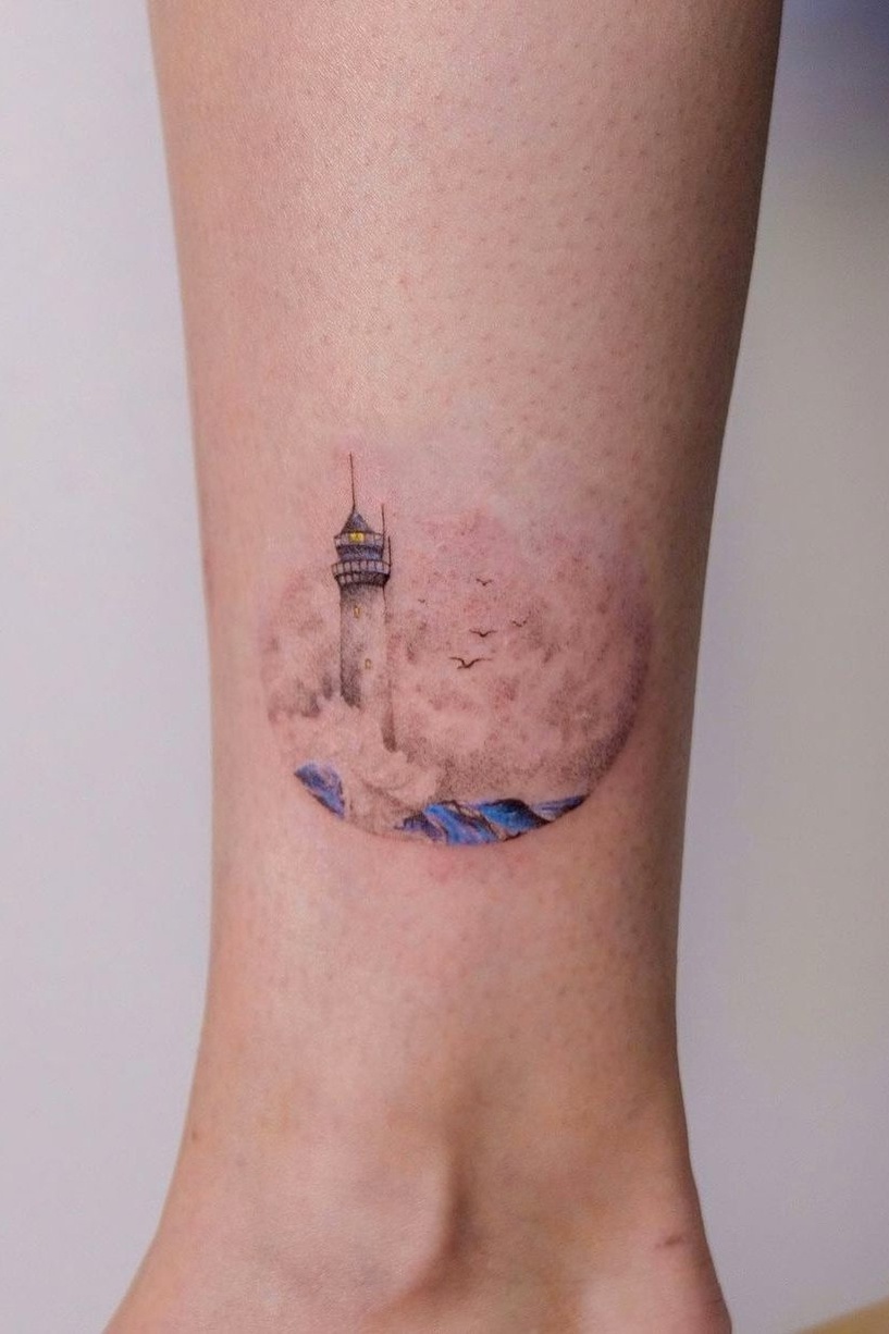 татуировка маяк минимал Новосибирск