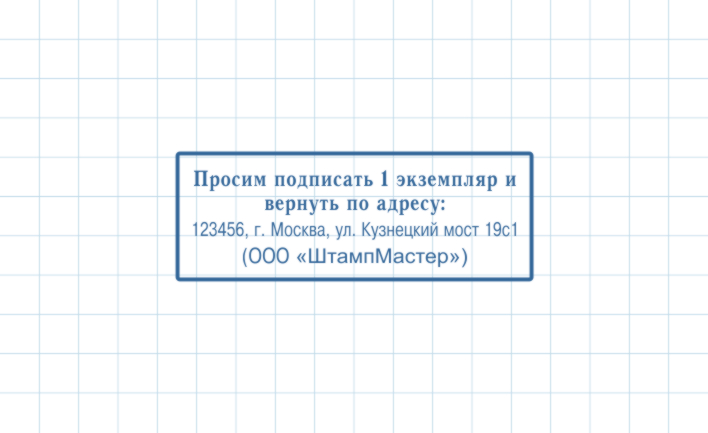 Штамп Возвратный экземпляр ВЭ-012 (45х16мм)