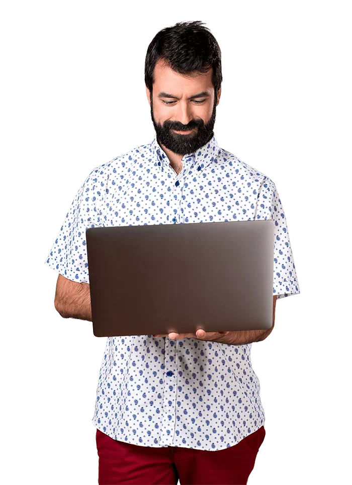 Мужчина с ноутбуком