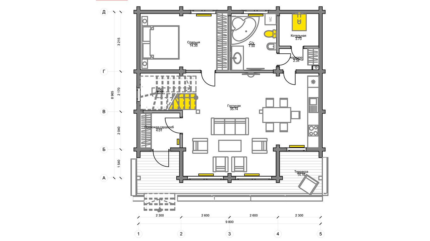 План первого этажа Frankfurt 1.0 (Дом Франкфурт) 
