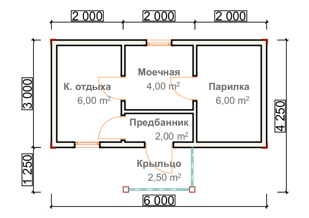 Проекты бань из бревна 3х6