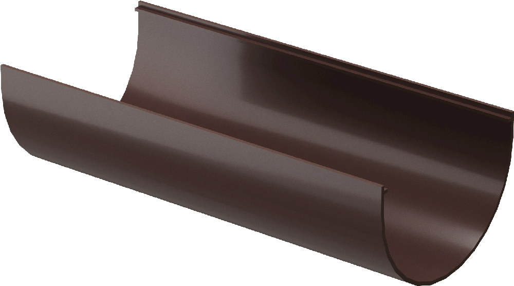 Жёлоб водосточный ⌀120 мм  Docke Standard 2000 мм, Тёмно-коричневый (RAL8019)