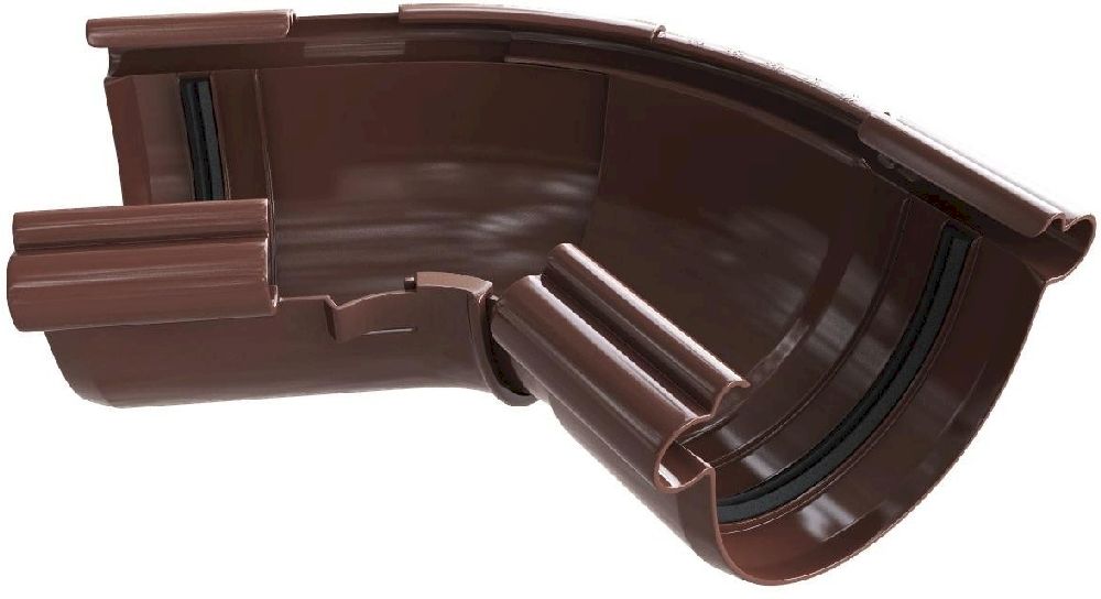 Угол жёлоба регулируемый 120°-145° ⌀125 мм Альта-Профиль Элит, Шоколад