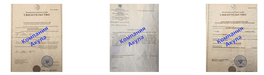 Документы рекламного агентства по распространению листовок Акула в г. Первоуральск