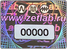 Голограмма наклейка с нумерацией и логотипом