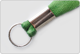 Ленточка для бейджа зеленого цвета с кольцом, сборка скоба
