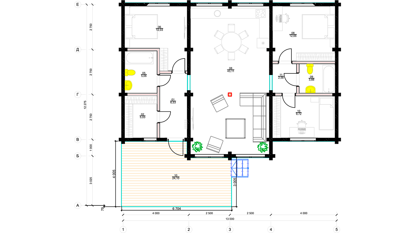 План первого этажа Bonn 1.1 (Дом Бонн)