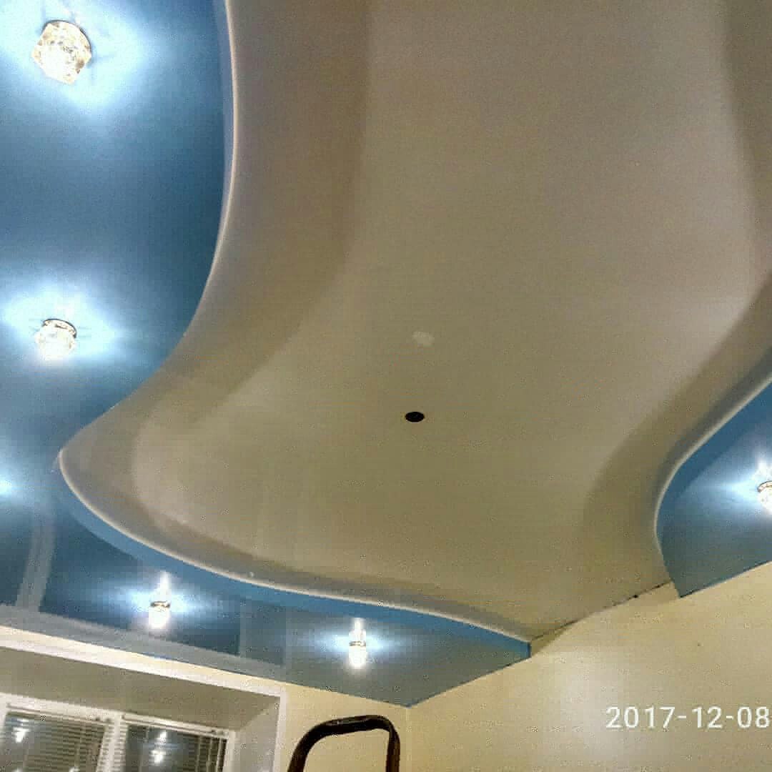 Двухуровневый натяжной потолок фото Кострома