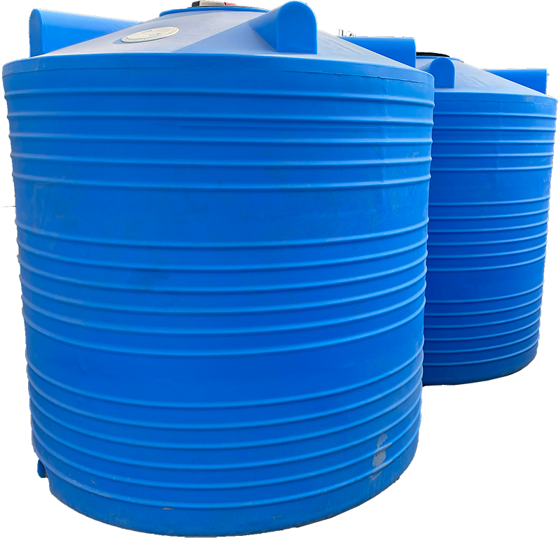 Пластиковая емкость для воды и дизельного топлива синего цвета