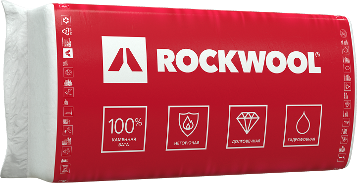 Утеплитель RockWool Каркас Баттс плита 50х600х1000 мм 7,2 м² 0,36 м³, 12 шт