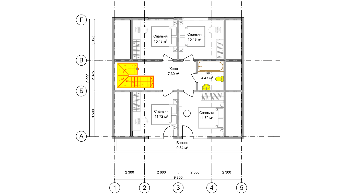 План второго этажа Frankfurt 2.0 (Дом Франкфурт)