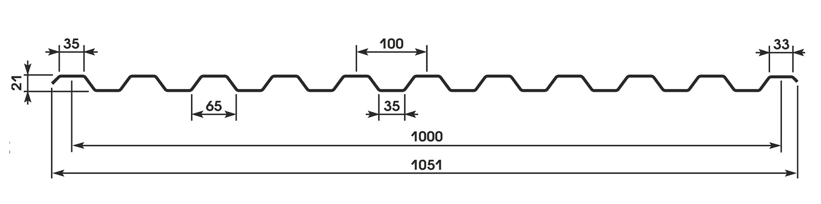 Металлпрофиль с 21 размеры профиля чертеж