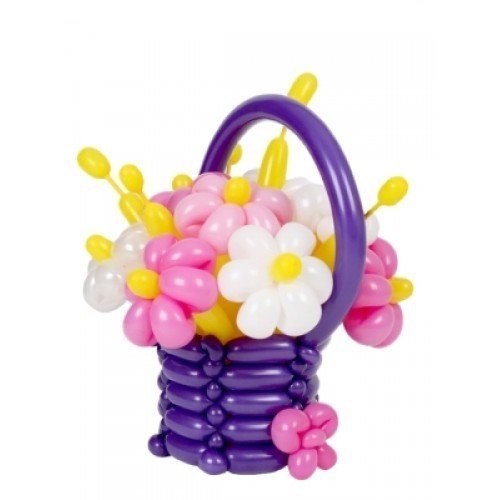 Корзинка с цветами из шаров