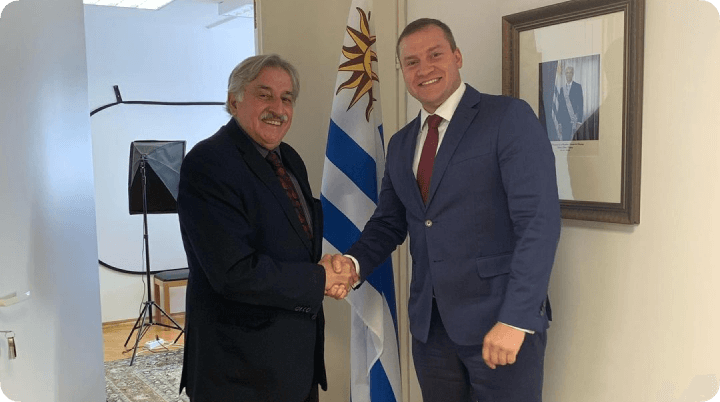 В рамках своего рабочего визита Алексей Савин встретился с Послом Уругвая Энрике Дельгадо Ханту