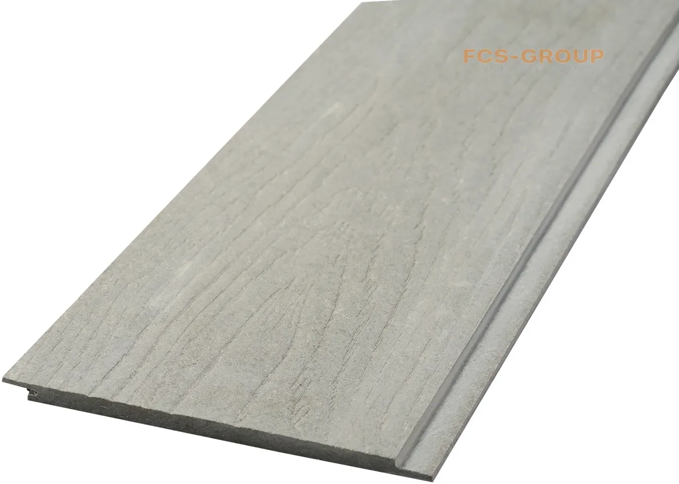 Фиброцементный сайдинг FCS Wood Click, серый в массе 3000х190х10 мм, под покраску