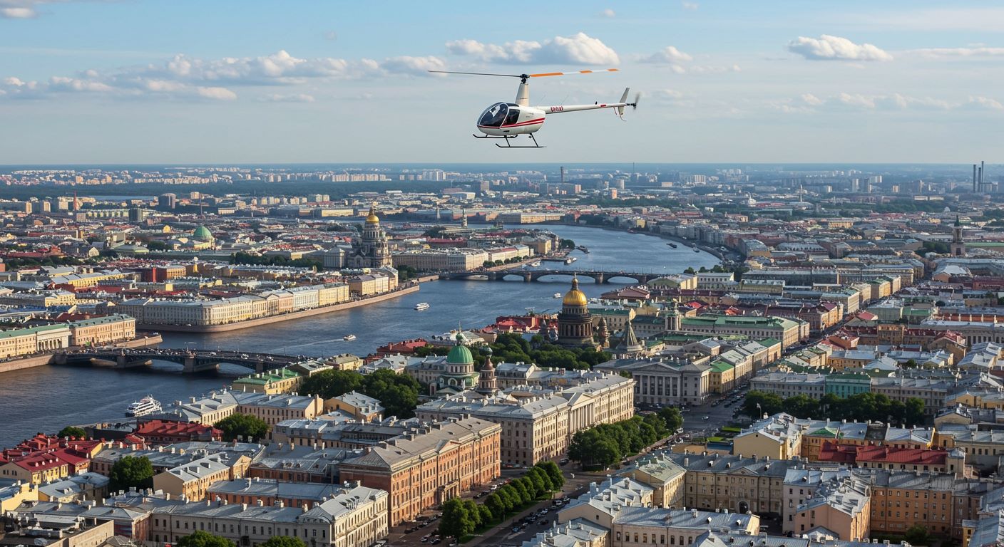 Полет на вертолете Robinson R44 в Санкт-Петербурге