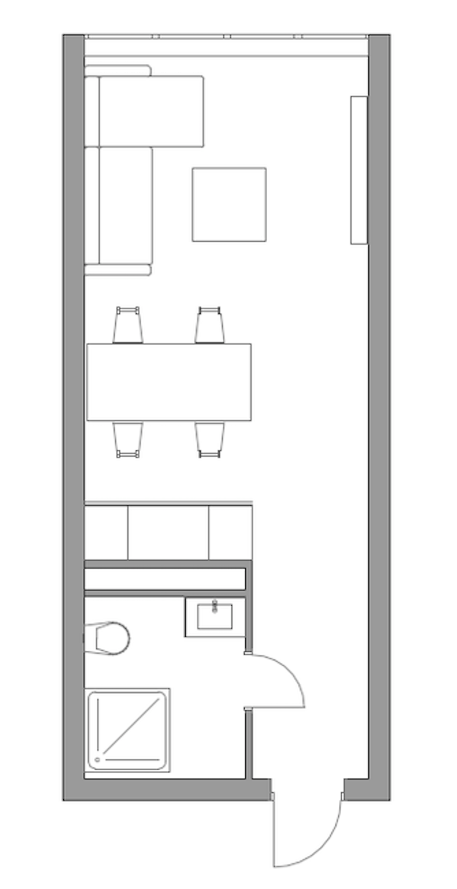 Студия 22 м²